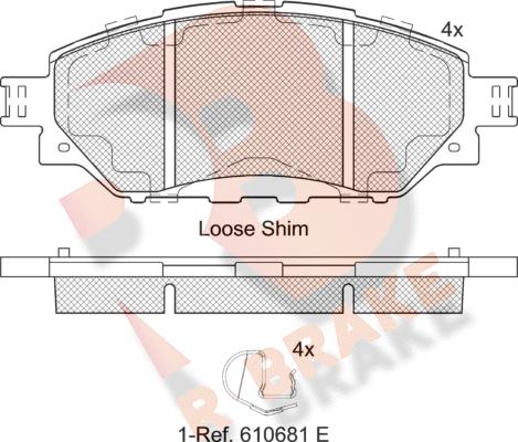 R Brake RB2252 - Гальмівні колодки, дискові гальма autocars.com.ua