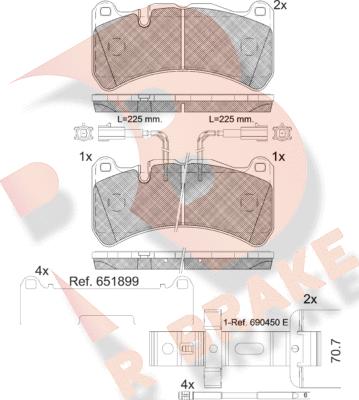 R Brake RB2260-203 - Гальмівні колодки, дискові гальма autocars.com.ua