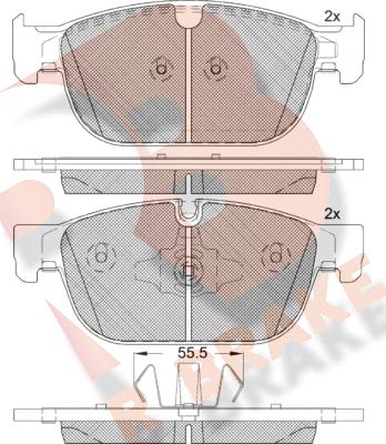 R Brake RB2272 - Гальмівні колодки, дискові гальма autocars.com.ua