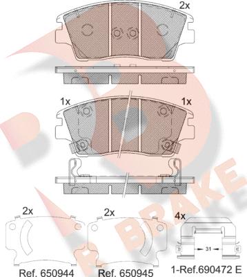 R Brake RB2277 - Гальмівні колодки, дискові гальма autocars.com.ua