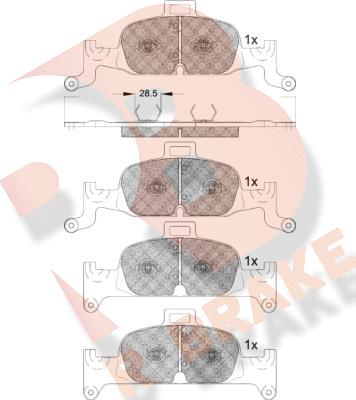 R Brake RB2279 - Гальмівні колодки, дискові гальма autocars.com.ua