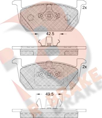 R Brake RB2285 - Гальмівні колодки, дискові гальма autocars.com.ua