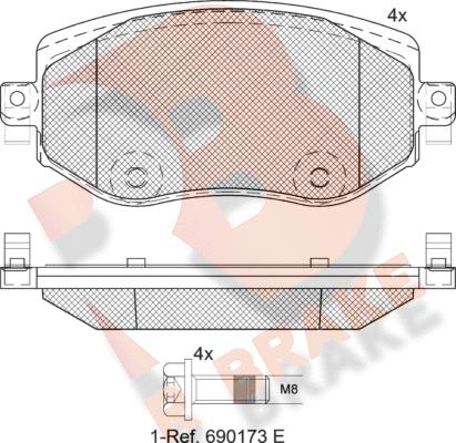 R Brake RB2292 - Гальмівні колодки, дискові гальма autocars.com.ua