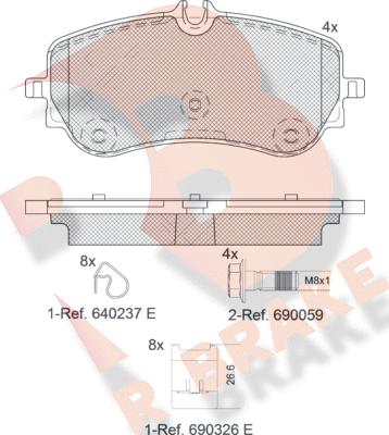 R Brake RB2301 - Гальмівні колодки, дискові гальма autocars.com.ua