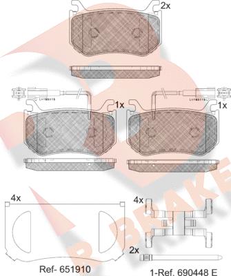 R Brake RB2302 - Гальмівні колодки, дискові гальма autocars.com.ua