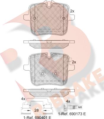 R Brake RB2308 - Гальмівні колодки, дискові гальма autocars.com.ua