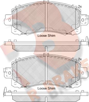 R Brake RB2313 - Гальмівні колодки, дискові гальма autocars.com.ua