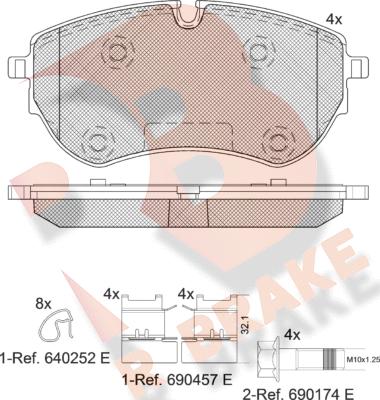 R Brake RB2319 - Гальмівні колодки, дискові гальма autocars.com.ua