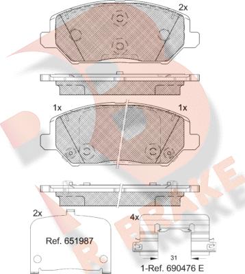 R Brake RB2320 - Гальмівні колодки, дискові гальма autocars.com.ua