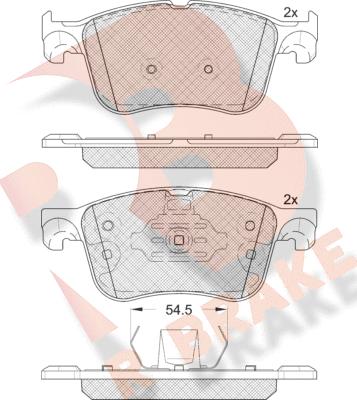 R Brake RB2321-204 - Гальмівні колодки, дискові гальма autocars.com.ua