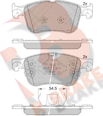 R Brake RB2321 - Гальмівні колодки, дискові гальма autocars.com.ua