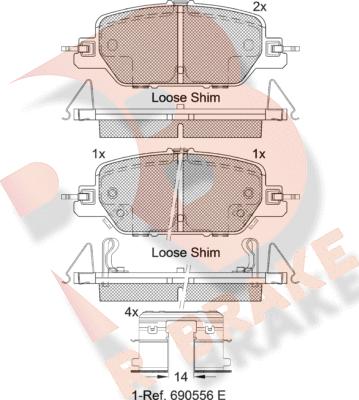 R Brake RB2323 - Гальмівні колодки, дискові гальма autocars.com.ua