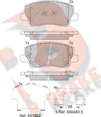 R Brake RB2325 - Гальмівні колодки, дискові гальма autocars.com.ua