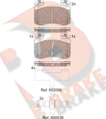 R Brake RB2333 - Гальмівні колодки, дискові гальма autocars.com.ua