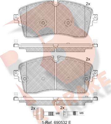 R Brake RB2335-200 - Тормозные колодки, дисковые, комплект autodnr.net