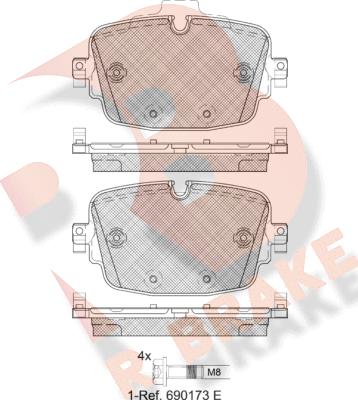 R Brake RB2341 - Гальмівні колодки, дискові гальма autocars.com.ua