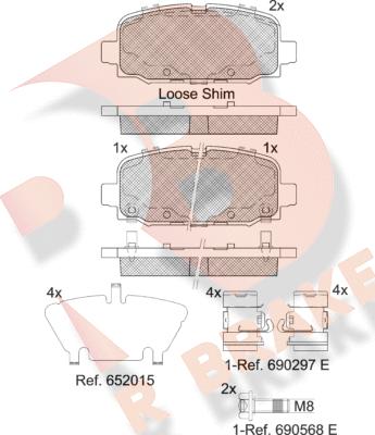 R Brake RB2345 - Гальмівні колодки, дискові гальма autocars.com.ua