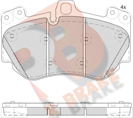 R Brake RB2349-208 - Гальмівні колодки, дискові гальма autocars.com.ua