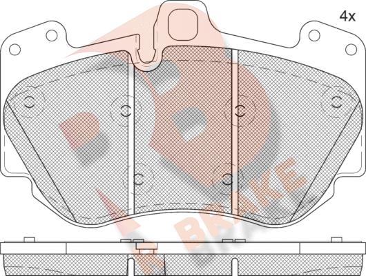 R Brake RB2349 - Гальмівні колодки, дискові гальма autocars.com.ua