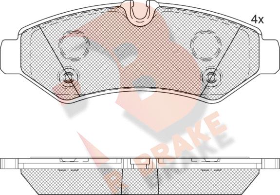 R Brake RB2350 - Гальмівні колодки, дискові гальма autocars.com.ua