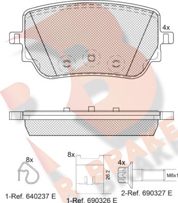 R Brake RB2352 - Гальмівні колодки, дискові гальма autocars.com.ua