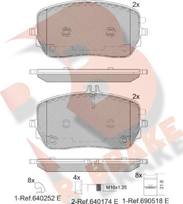 R Brake RB2365 - Гальмівні колодки, дискові гальма autocars.com.ua