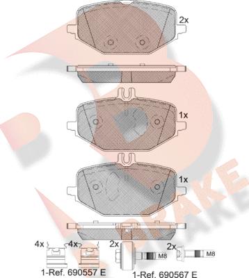 R Brake RB2371 - Гальмівні колодки, дискові гальма autocars.com.ua