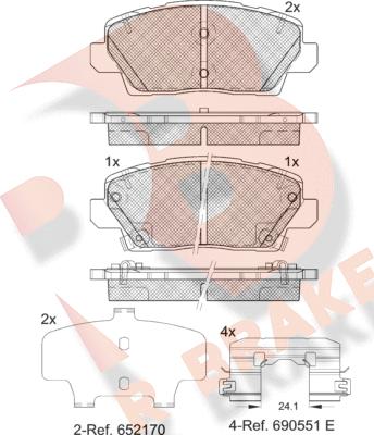 R Brake RB2375 - Гальмівні колодки, дискові гальма autocars.com.ua