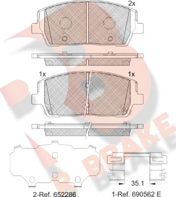 R Brake RB2378 - Гальмівні колодки, дискові гальма autocars.com.ua
