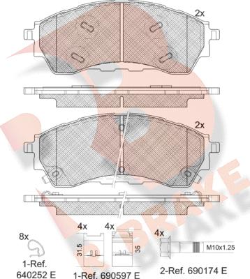 R Brake RB2382 - Гальмівні колодки, дискові гальма autocars.com.ua