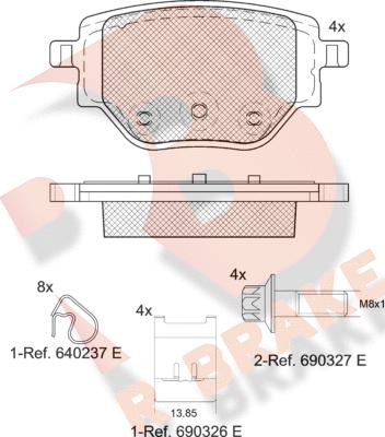 R Brake RB2384 - Гальмівні колодки, дискові гальма autocars.com.ua