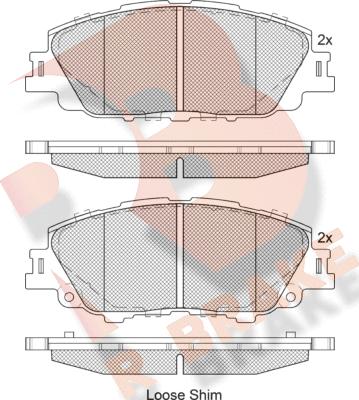 R Brake RB2387 - Гальмівні колодки, дискові гальма autocars.com.ua