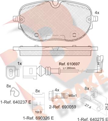 R Brake RB2390-208 - Тормозные колодки, дисковые, комплект autodnr.net