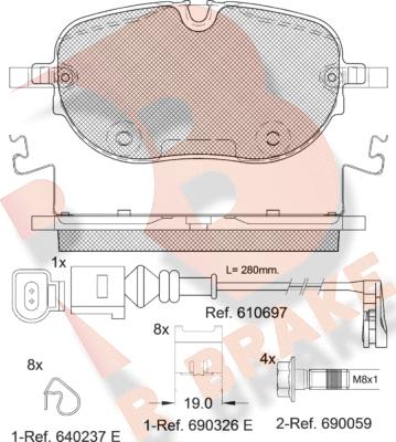 R Brake RB2390 - Тормозные колодки, дисковые, комплект autodnr.net