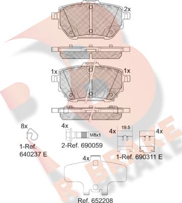 R Brake RB2398 - Гальмівні колодки, дискові гальма autocars.com.ua