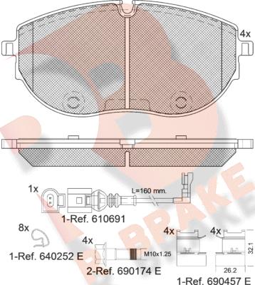 R Brake RB2401 - Гальмівні колодки, дискові гальма autocars.com.ua