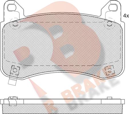 R Brake RB2404 - Гальмівні колодки, дискові гальма autocars.com.ua
