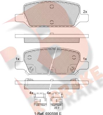 R Brake RB2412 - Гальмівні колодки, дискові гальма autocars.com.ua