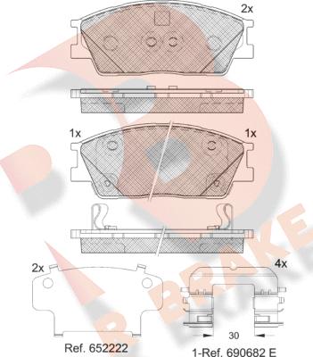 R Brake RB2414 - Гальмівні колодки, дискові гальма autocars.com.ua