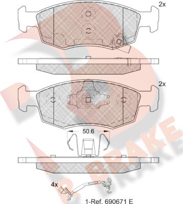 R Brake RB2422 - Гальмівні колодки, дискові гальма autocars.com.ua