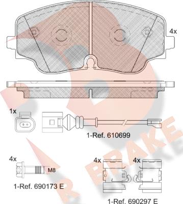 R Brake RB2423 - Тормозные колодки, дисковые, комплект autodnr.net