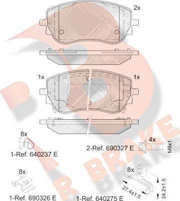 R Brake RB2427-208 - Гальмівні колодки, дискові гальма autocars.com.ua