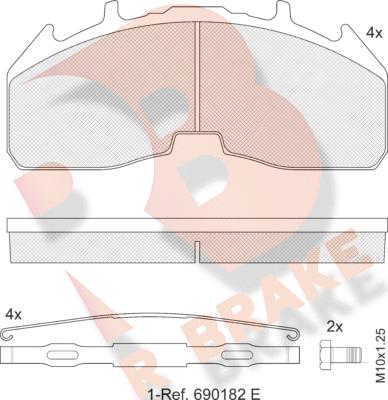 R Brake RB2457-066 - Гальмівні колодки, дискові гальма autocars.com.ua