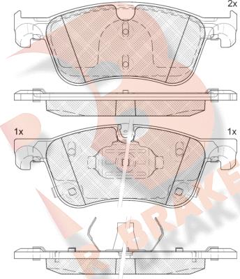 R Brake RB2464 - Гальмівні колодки, дискові гальма autocars.com.ua