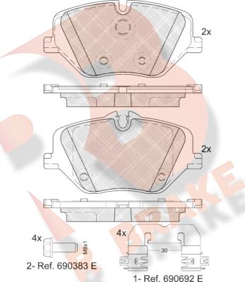 R Brake RB2468 - Гальмівні колодки, дискові гальма autocars.com.ua