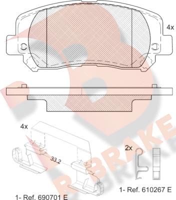 R Brake RB2484 - Гальмівні колодки, дискові гальма autocars.com.ua