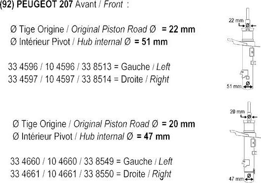 Record France 104596 - 104596 Record Амотризатор OIL передній лівий ЦІНА за 1 шт.УПАК.по 2 шт.104596104597 autocars.com.ua
