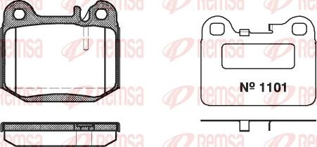 Remsa 0014.40 - Комплект гальмівних колодок з 4 шт. дисків autocars.com.ua