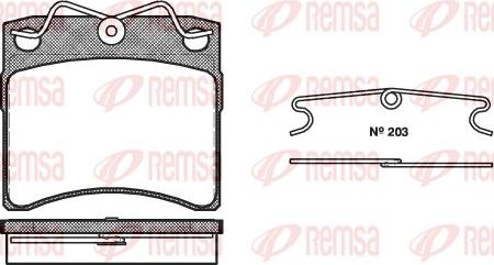 Remsa 0385.00 - Тормозные колодки, дисковые, комплект avtokuzovplus.com.ua