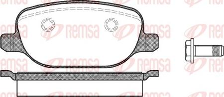 Remsa 0878.00 - Комплект гальмівних колодок з 4 шт. дисків autocars.com.ua